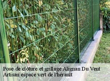 Pose de clôture et grillage  alignan-du-vent-34290 Artisan espace vert de l'hérault 